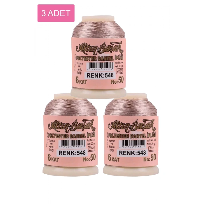 3 Adet Altınbaşak Oya ve Dantel İpi 20 gr -  - No: 548