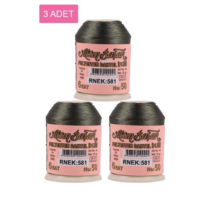 3 Adet Altınbaşak Oya ve Dantel İpi 20 gr -  - No: 581