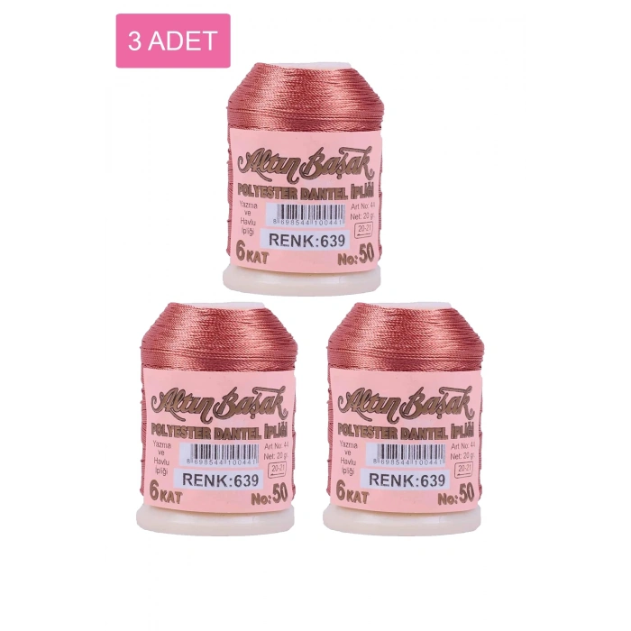 3 Adet Altınbaşak Oya ve Dantel İpi 20 gr -  - No: 639