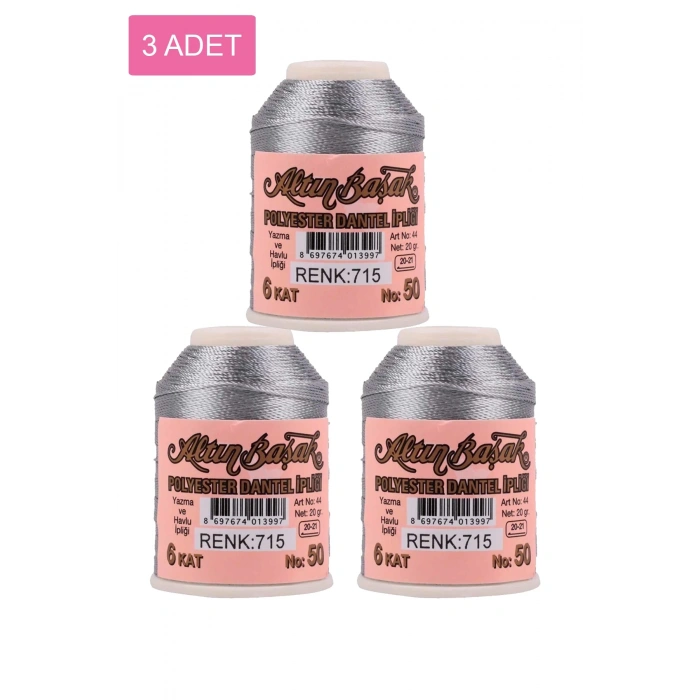 3 Adet Altınbaşak Oya ve Dantel İpi 20 gr -  - No: 715