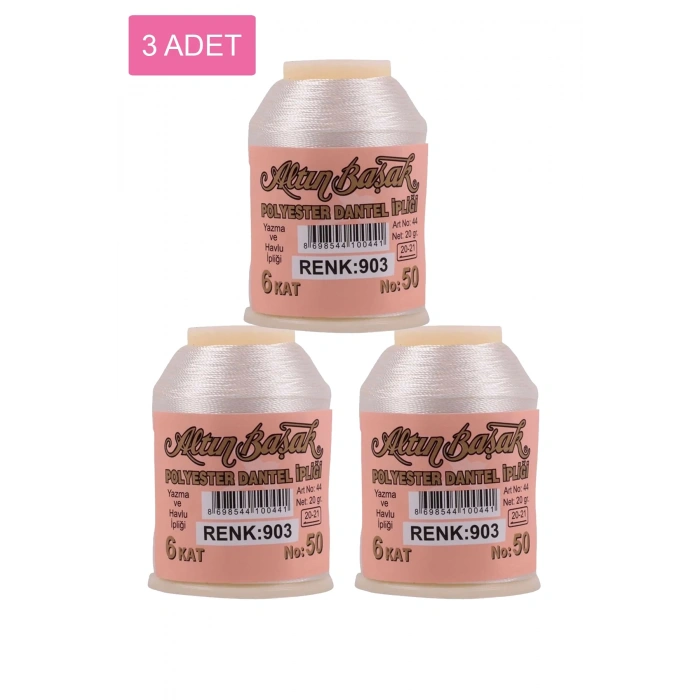 3 Adet Altınbaşak Oya ve Dantel İpi 20 gr -  - No: 903