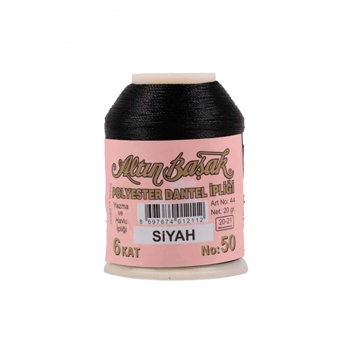 3 Adet Altınbaşak Oya ve Dantel İpi 20 gr -  - No: SİYAH