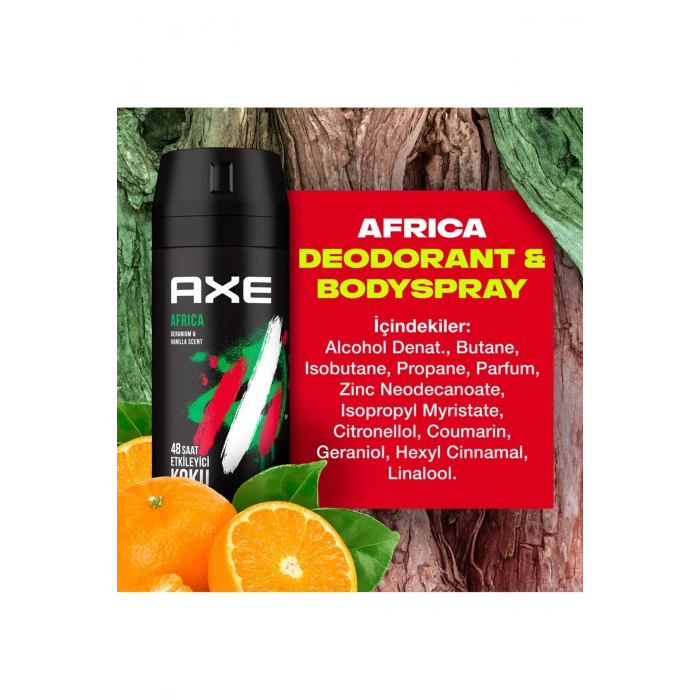 3 Adet Axe Africa Erkek Deodorant Sprey 150 ml