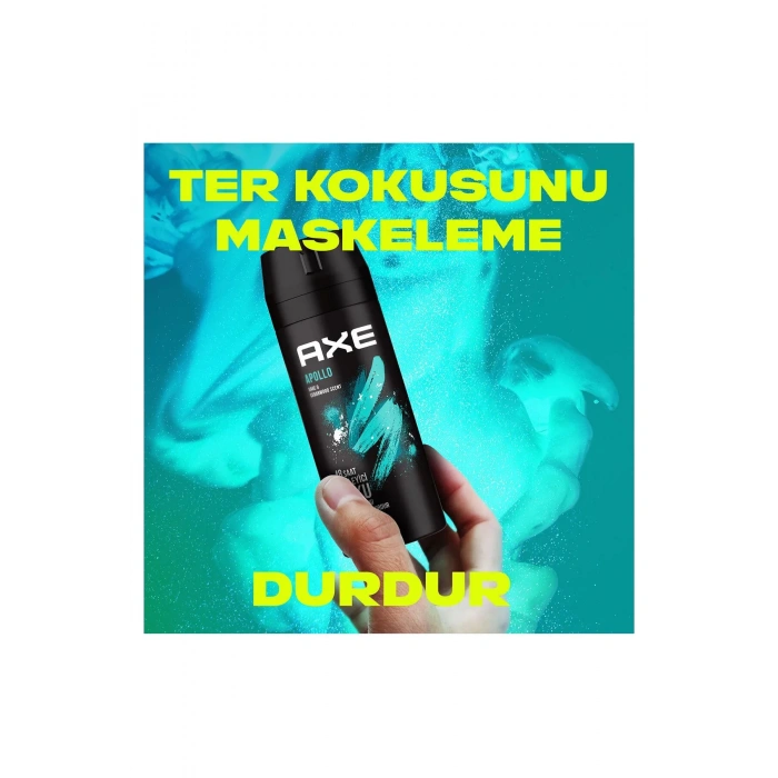3 Adet Axe Erkek Sprey Deodorant Apollo 48 Saat Etkileyici Koku Vücut Spreyi 150 ml