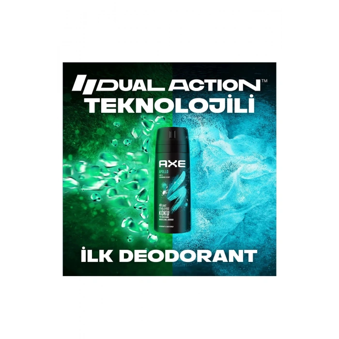 3 Adet Axe Erkek Sprey Deodorant Apollo 48 Saat Etkileyici Koku Vücut Spreyi 150 ml