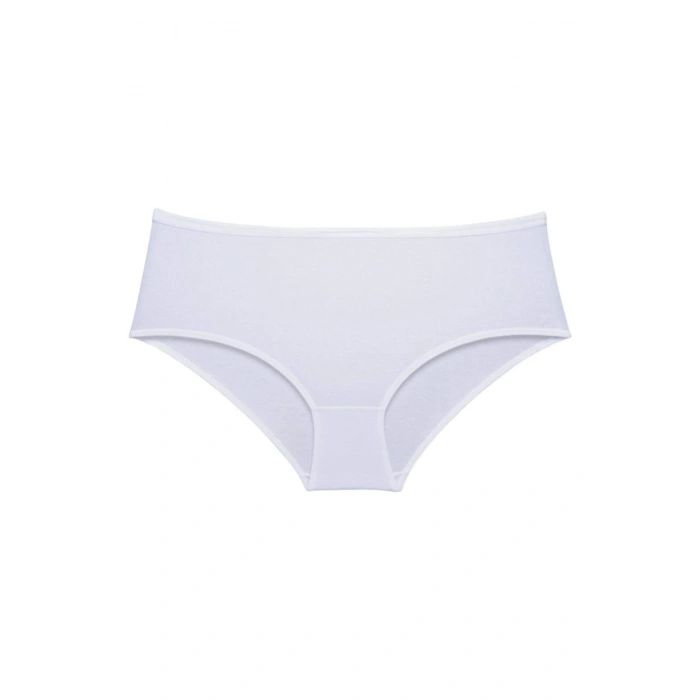 3 Adet Kadın Yüksek Bel Bato Külot Beyaz Gri Ten