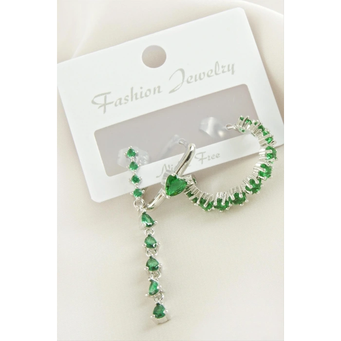 3 Adet Kalp Zirkon Taşlı Küpe