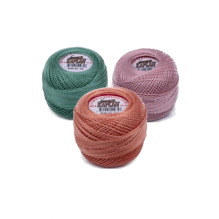 3 Adet Kaplan Etamin Ve Kanaviçe İpi 8 No Kod/Renk: 109 - 202 - 922 - 