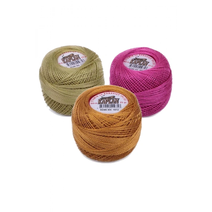 3 Adet Kaplan Etamin Ve Kanaviçe İpi 8 No Kod/Renk: 118 - 305 - 1012 - 