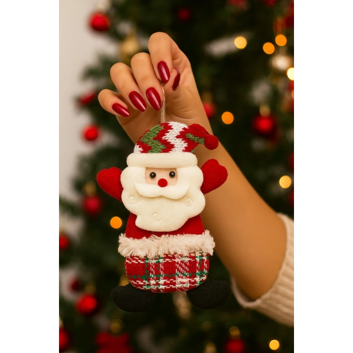 3 Adet Yılbaşı  Yeni Model Noel Çam Ağacı Süsü  Orta Boy 17 cm x 11 cm