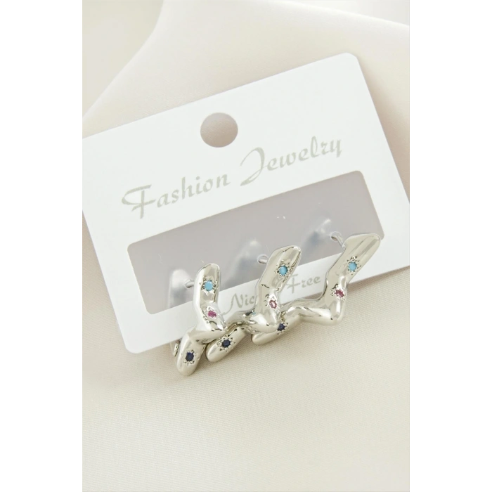 3 Adet Yıldız Zirkon Taşlı Küpe