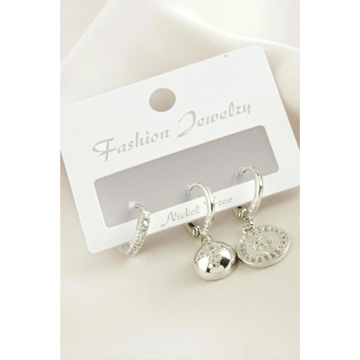 3 Adet Yıldız Zirkon Taşlı Küpe