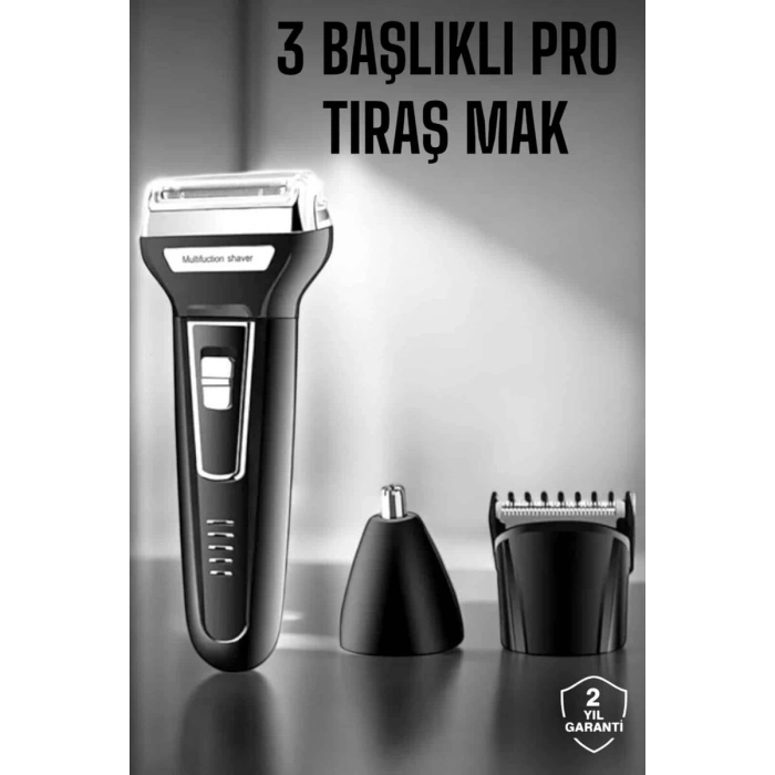 3 Başlıklı Kulak Ve Burun Tıraş Makinesi Erkeklere Özel