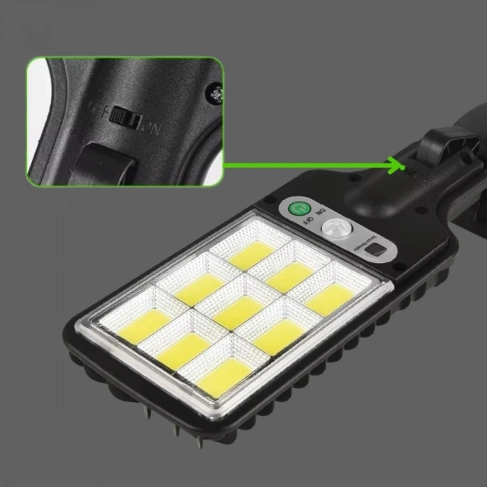 3 Farklı Işık Modlu Güneş Enerjisiyle Şarj Olan Dış Mekan Uyumlu Kumandalı Solar Duvar LEDİ (4887)