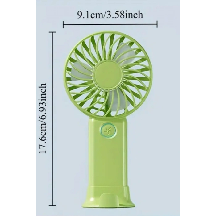 3 Hız Kademeli Şarjlı Sessiz El Vantilatörü Telefon Tutucu Özellikli El Masa Fanı