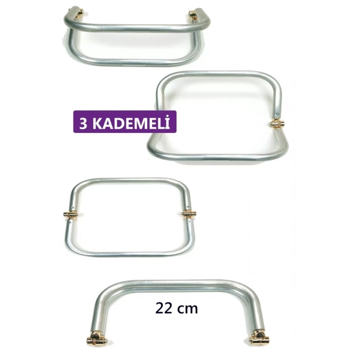 3 Kademeli Gizli Metal Mango Çanta Bursu – 22 cm - Metal Çanta Aparatı