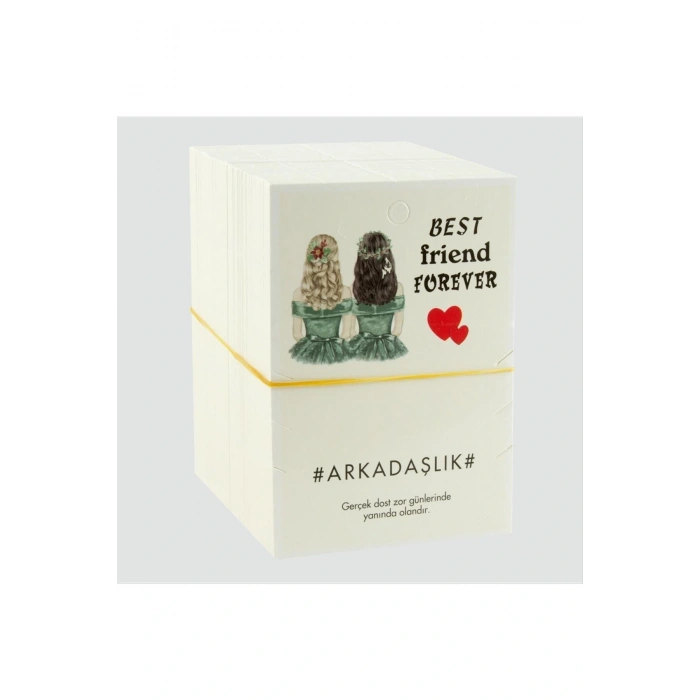 3lü Arkadaşlık Bilekliği Yazılı Bileklik Kartı 200 Adet