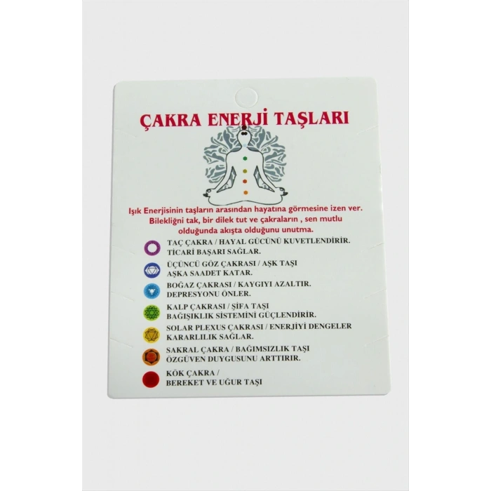 3lü Çakra Enerji Taşları Bileklik Kartı
