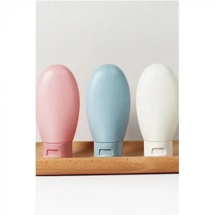 3lü Doldurulabilir Çantalı Seyahat Tipi Şişe Seti Boş Krem Şişesi 60ml