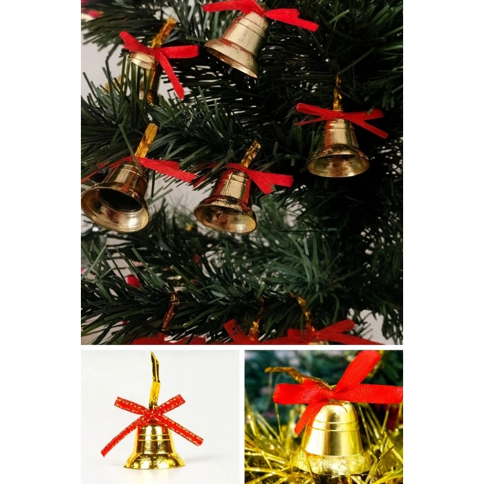 3 lü Yılbaşı Seti-12li Mini Hediye Paketi Süsü-12’li Gold Yılbaşı Ç.Ağacı Topu-12li Çam Ağacı Çan