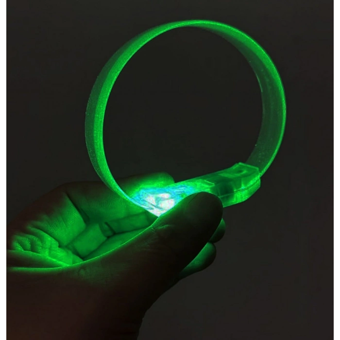 3 Modlu Pilli LED Işıklı Esnek Parti Bilekliği Yeşil