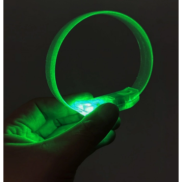 3 Modlu Pilli LED Işıklı Esnek Parti Bilekliği Yeşil (4887)