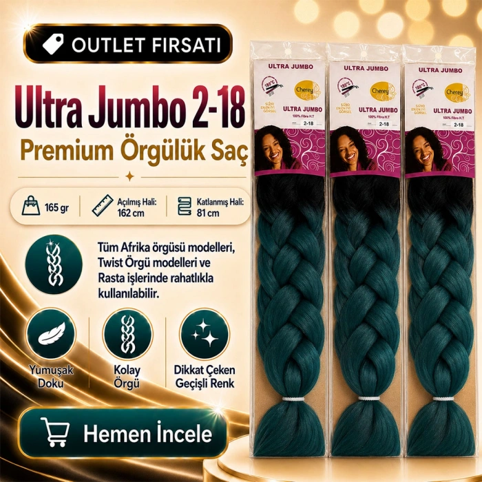 3 Paket - Afrika Örgüsü Ve Rasta İçin Sentetik Ombreli Saç 2-18