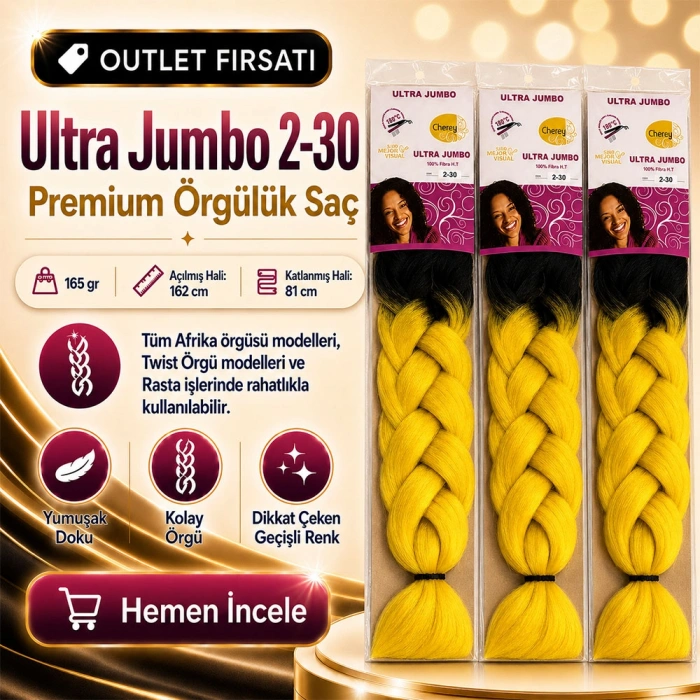 3 Paket - Afrika Örgüsü Ve Rasta İçin Sentetik Ombreli Saç 2-30