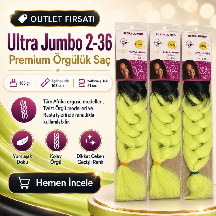 3 Paket - Afrika Örgüsü Ve Rasta İçin Sentetik Ombreli Saç 2-36