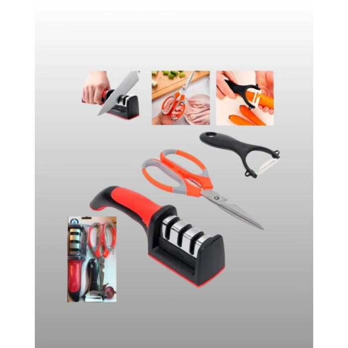 3 Parçalı Çok Fonksiyonlu Mutfak Makas Seti – Paslanmaz Çelik, Ergonomik Tasarım