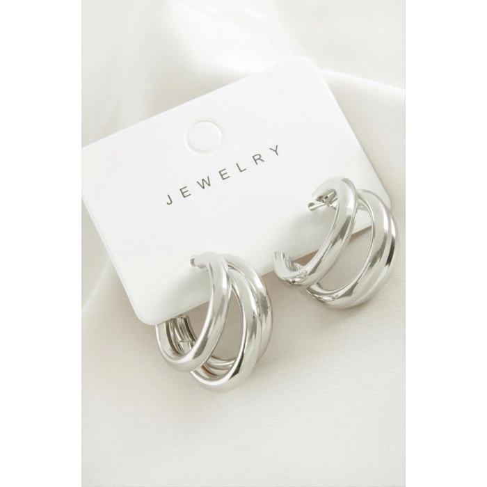 3 Sıra Metal Halka Küpe