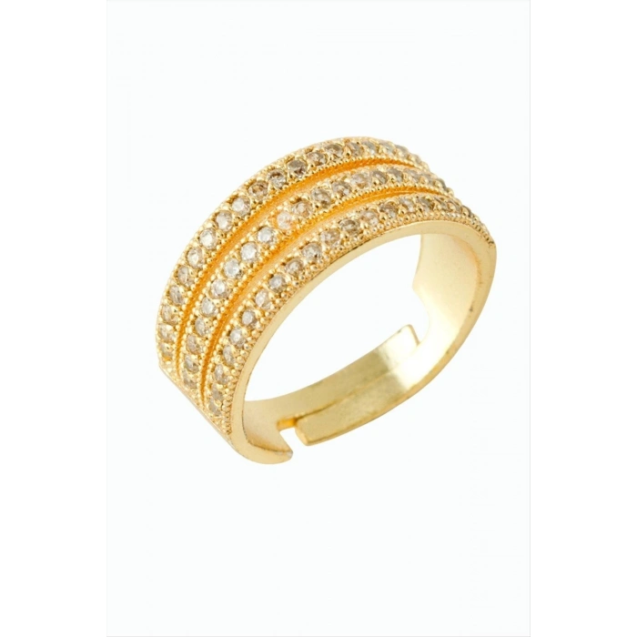 3 Sıra Taşlı Metal Yüzük