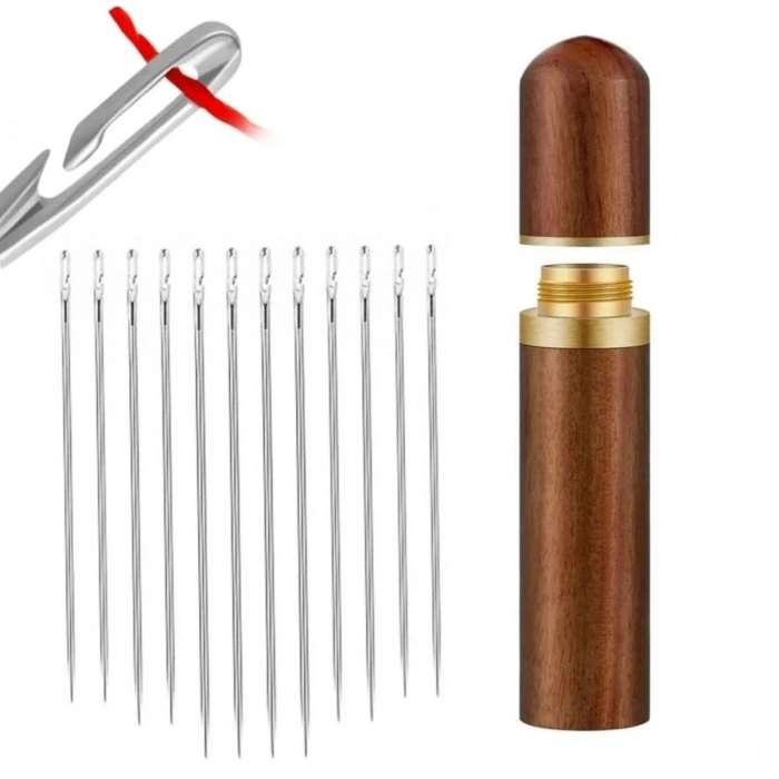 30 Adet İğneli Ahşap Kutulu Dikiş İğne Seti (4887)