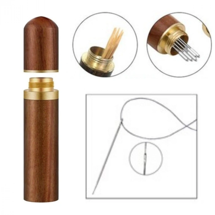 30 Adet İğneli Ahşap Kutulu Dikiş İğne Seti (4887)