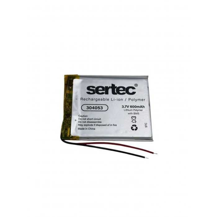 304053 3.7V 600 MAh Li-Polymer Pil (Devreli/1.5A)