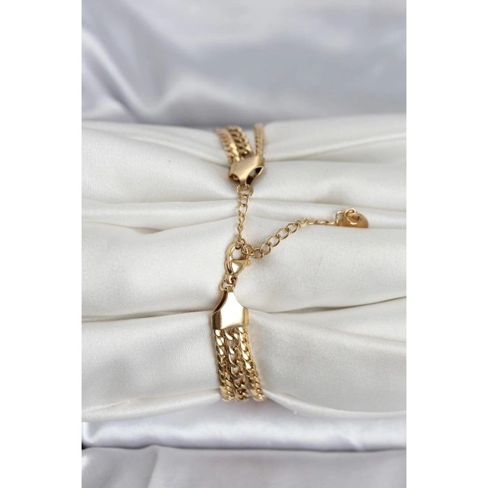 316L Çelik Gold Renk 3lü Kadın Bileklik - TJ-BB8384
