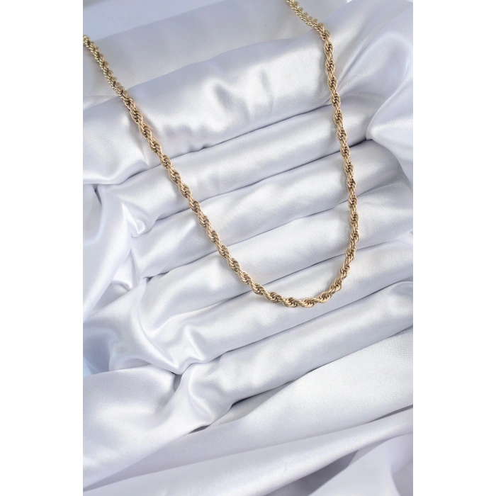 316L Çelik Gold Renk 60 cm Burgu Model Kadın Kolye - TJ-BKO7972
