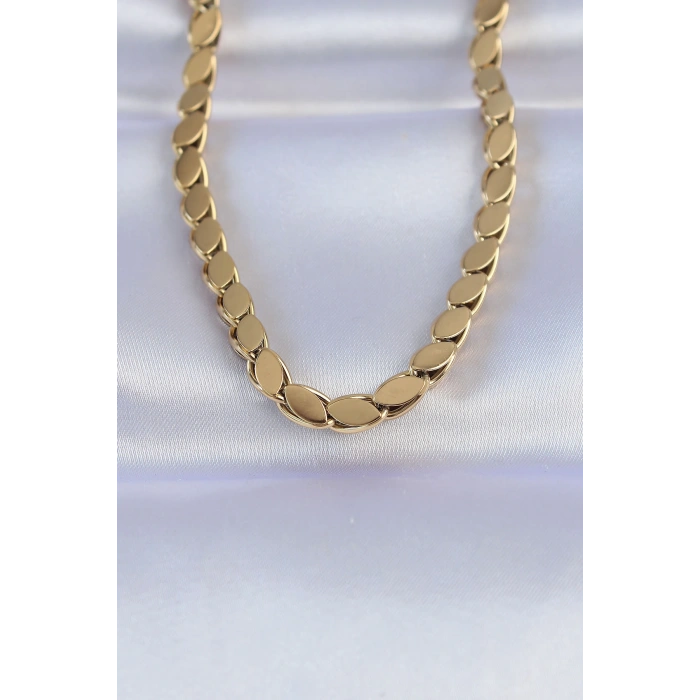 316l Çelik Gold Renk Arpa Model Kolye 5886