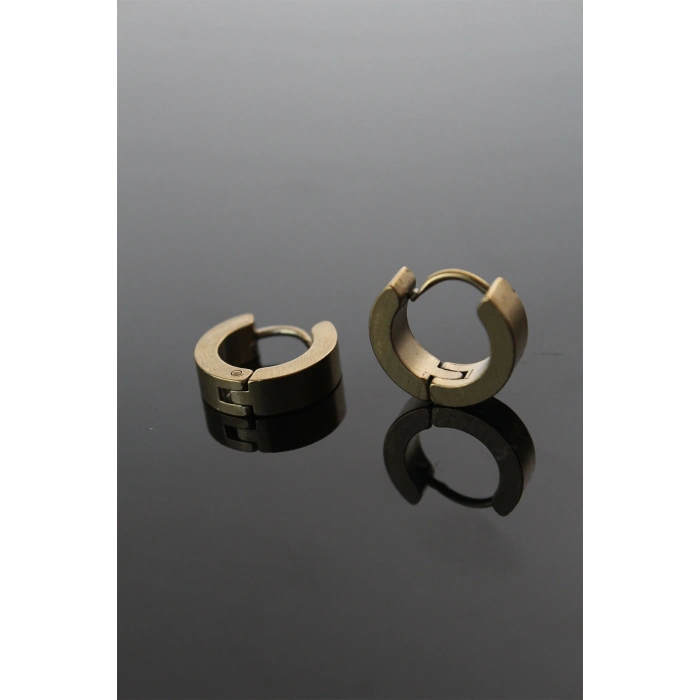 316L Çelik Gold Renk Halka Model Çift Küpe - TJ-EKP252
