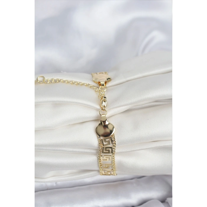 316L Çelik Gold Renk Labirent Model Kadın Bileklik - TJ-BB8158