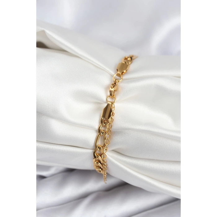 316L Çelik Gold Renk Oval Yazı Yazmaya Uygun Kadın Bileklik - TJ-BB7917