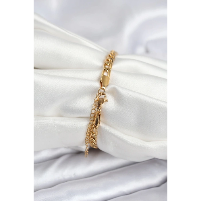 316L Çelik Gold Renk Yazı Yazmaya Uygun Kadın Bileklik - TJ-BB7916