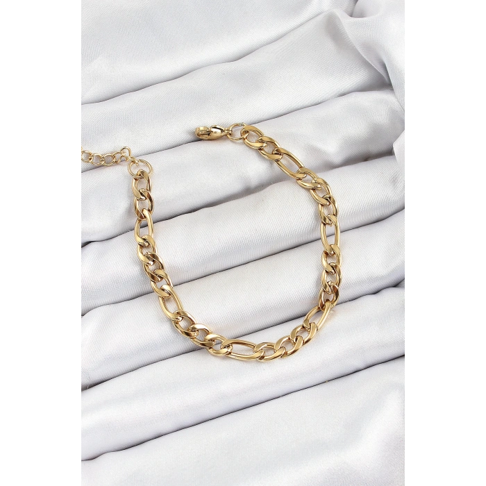 316L Çelik Gold Renk Zincir Erkek Bileklik - TJ-EB3734