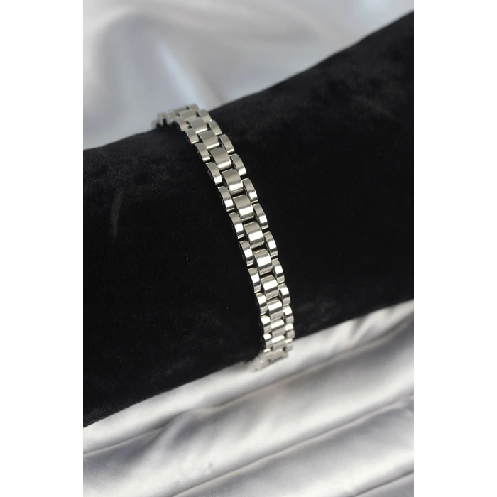 316L Çelik Gümüş Renk 7 mm Kalınlık Erkek Bileklik - TJ-EB3765