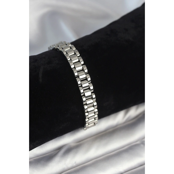 316L Çelik Gümüş Renk 9 mm Kalınlık Erkek Bileklik - TJ-EB3771