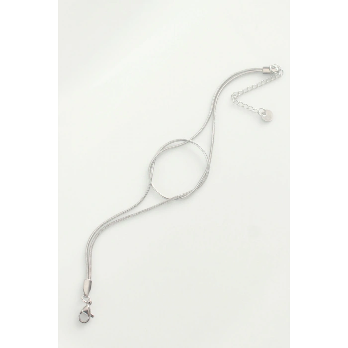 316L Çelik Gümüş Renk Düğüm Model Bileklik - TJ-BB6043