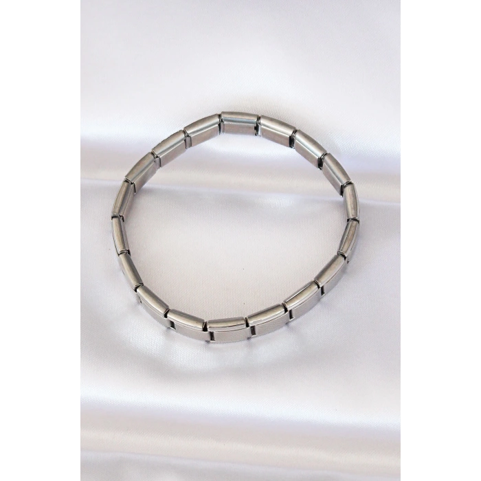 316L Çelik Gümüş Renk Yazısız Nominaition Model Kadın Bileklik - TJ-BB6085