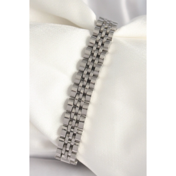 316L Çelik Gümüş Renk Zincir Model Erkek Bileklik - TJ-EB3721