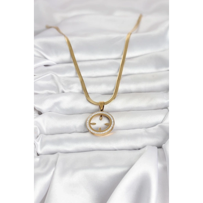 316L Çelik İtalyan Zincir Model Çeyrek Takılabilir Kadın Kolye - TJ-BKO11017