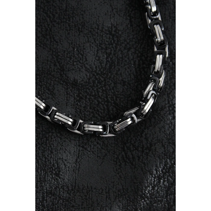 316L Çelik Kral Zincir Model Gümüş Renk Erkek Kolye - TJ-ERK1405